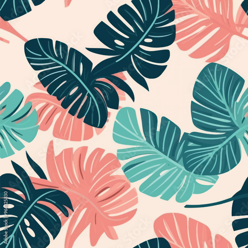 Tropical leaves pattern design