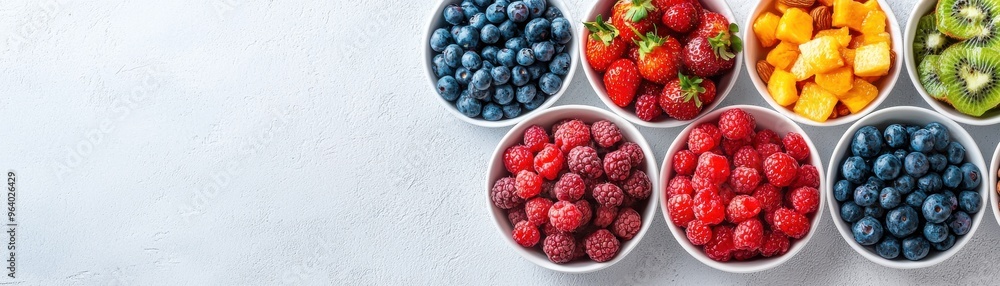 A vibrant selection of fresh berries and fruits in cups, showcasing colorful and healthy ingredients for a healthy lifestyle. A vibrant selection of fresh berries and fruits in cups, showcasing colorful and healthy ingredients for a healthy lifestyle.