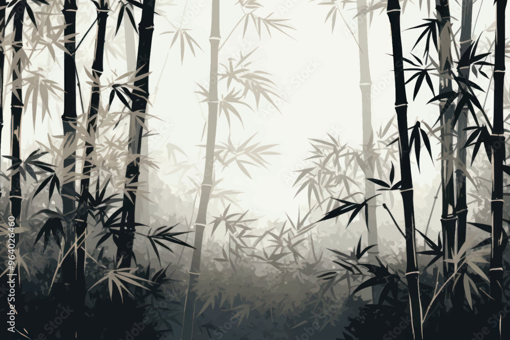 Serene bamboo forest landscape art Serene bamboo forest landscape art