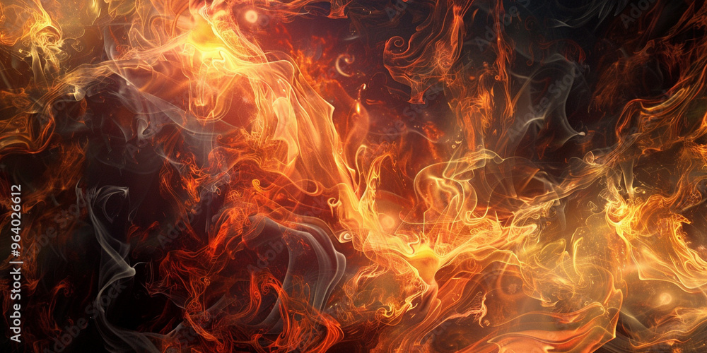 Digital Artwork of Fiery Swirling Flaming Textured Surface Digital Artwork of Fiery Swirling Flaming Textured Surface