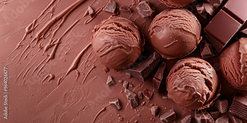 Wallpaper Mural  Melted Chocolate Flowing and Chocolate-Covered Ice Cream Balls Being Dipped Torontodigital.ca