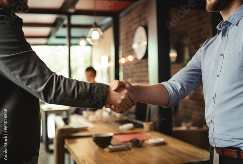 Sealing the Deal: Professional Handshake in Modern Office