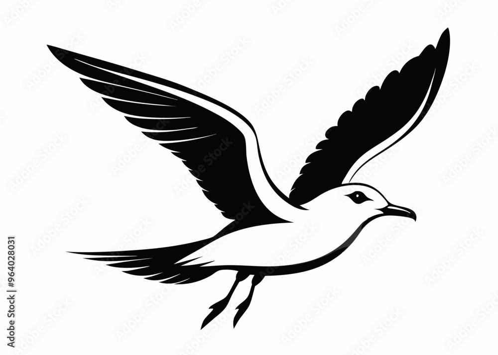 Obraz premium Seagull silhouette vector illustration