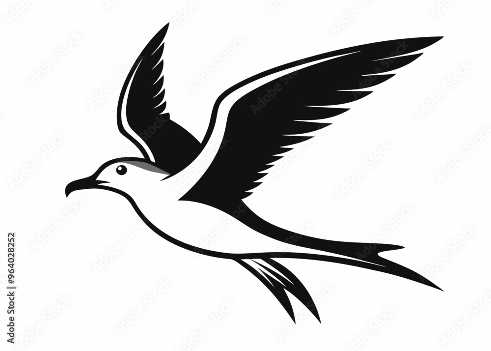 Fototapeta premium Seagull silhouette vector illustration