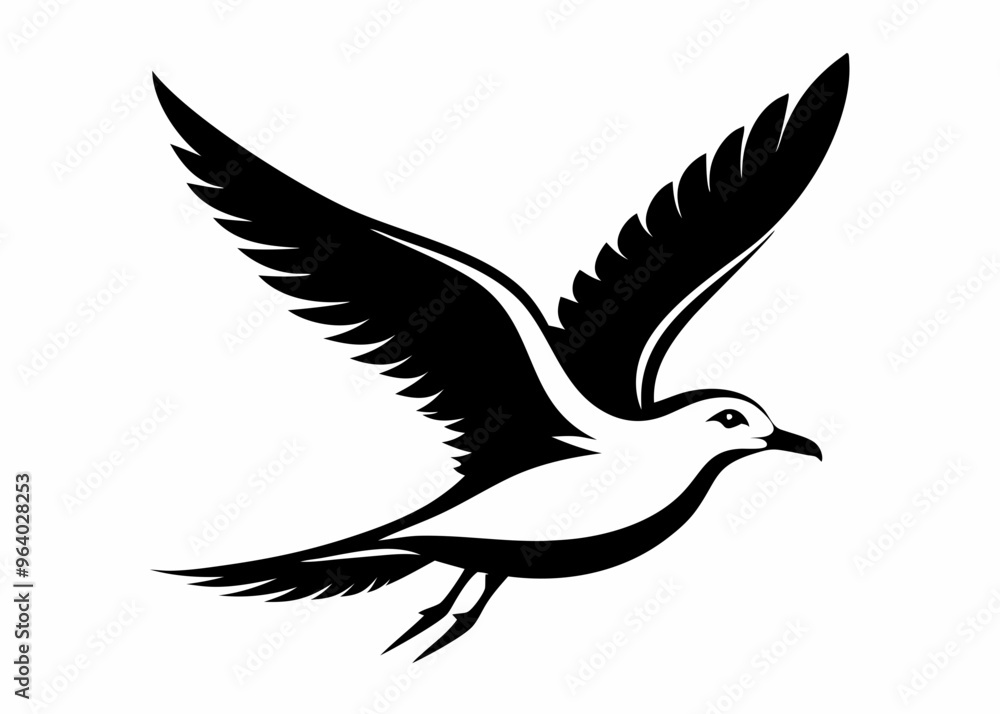 Obraz premium Seagull silhouette vector illustration
