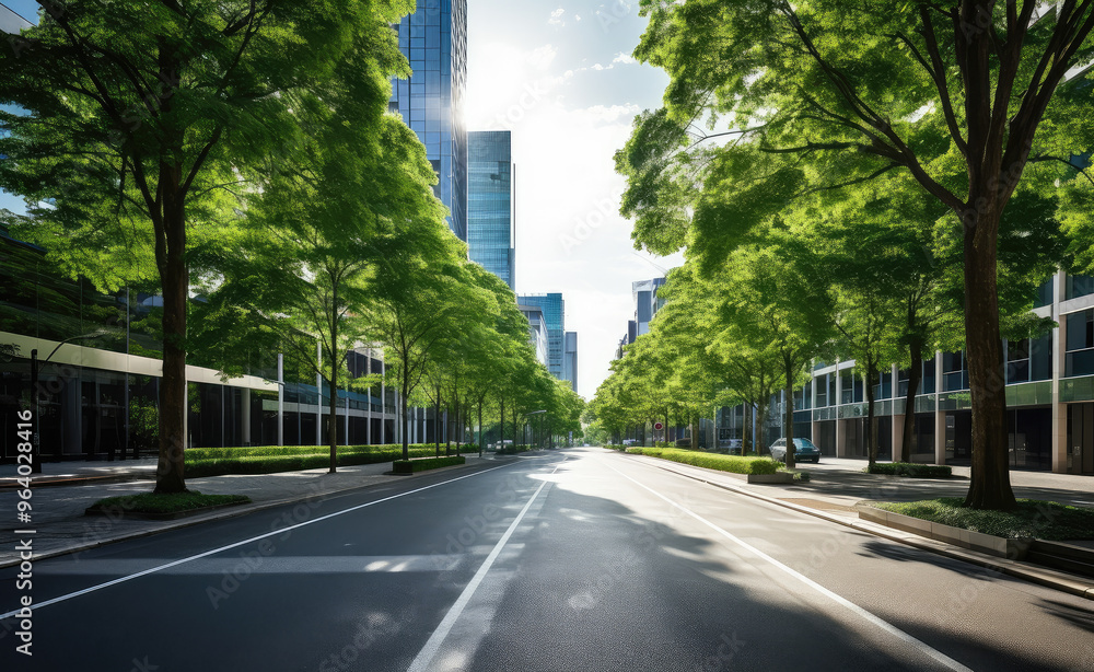 Urban Oasis: Serene City Boulevard Amidst Greenery Urban Oasis: Serene City Boulevard Amidst Greenery
