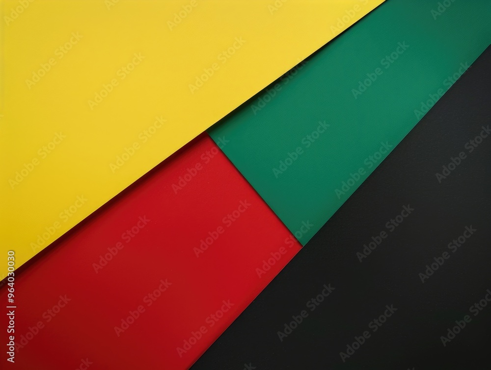 A colorful piece of paper with a black border. The colors are red, yellow, green, and black A colorful piece of paper with a black border. The colors are red, yellow, green, and black