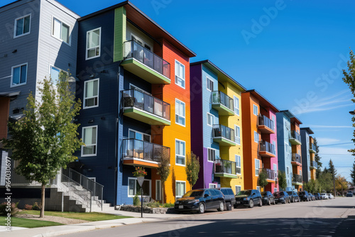 Vibrant Urban Living: Modern Colorful Apartments