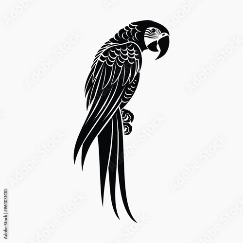 Elegant parrot silhouette design