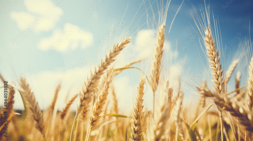 Golden Wheat Field Under Blue Sky Golden Wheat Field Under Blue Sky
