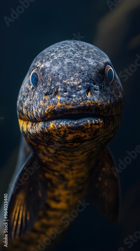 Ultra-detailed high-definition eel image with realistic scales and vibrant underwater colors photo