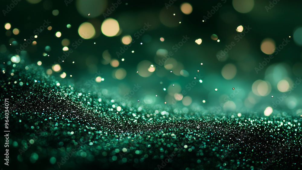 Studio Backplate with Flying Glitter and Endless Green Horizon Studio Backplate with Flying Glitter and Endless Green Horizon