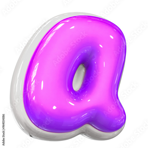 A Letter With Purple 3D Rendering