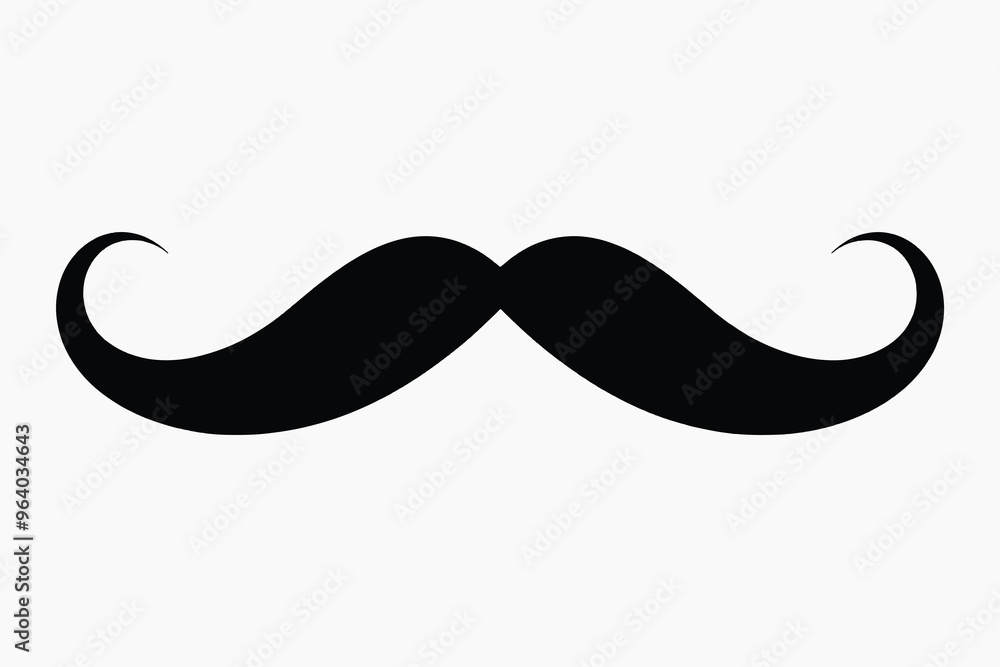 Classic black handlebar mustache silhouette Classic black handlebar mustache silhouette