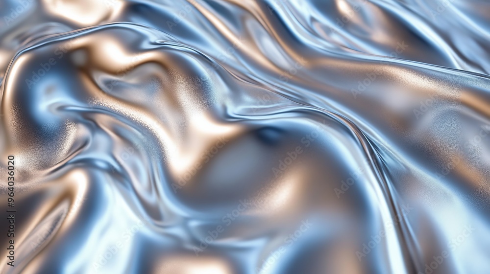 Obraz premium silver metallic background, chrome surface, wallpaper