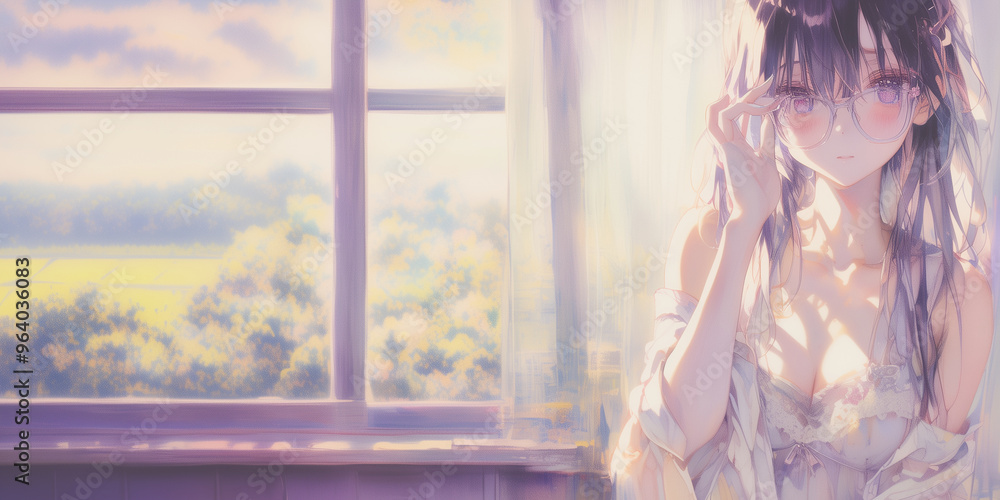 メガネをかけた女の子 メガネをかけた女の子