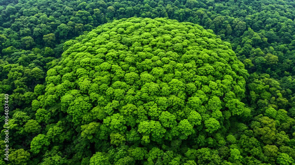 Aerial View of Dense Green Forest with Large Tree Canopy, Expansive Rainforest, Vibrant Foliage, and Nature's Beauty Aerial View of Dense Green Forest with Large Tree Canopy, Expansive Rainforest, Vibrant Foliage, and Nature's Beauty