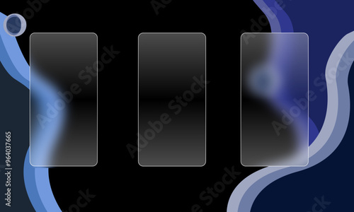 Dynamic waves abstract fluidity Glassmorphism Style