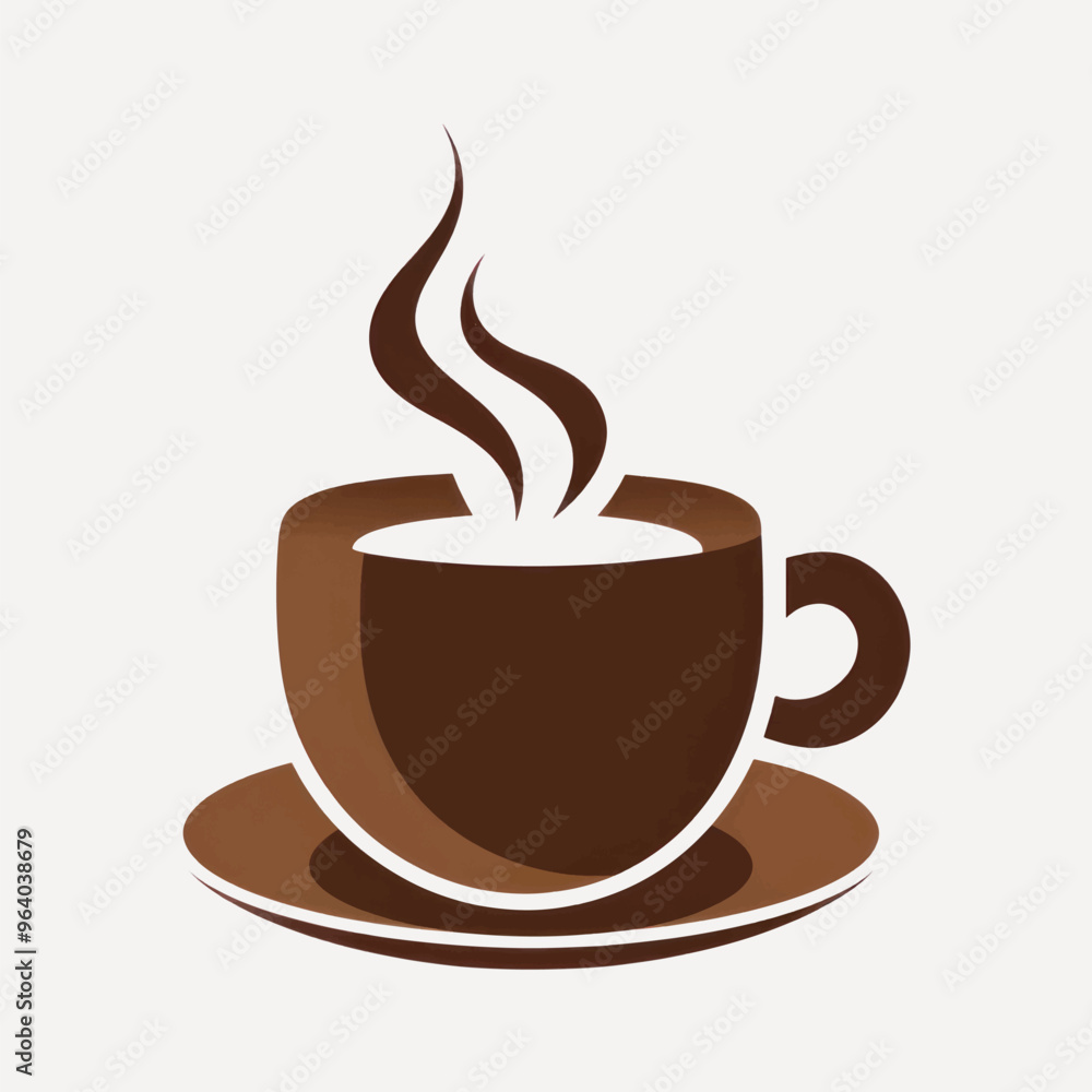 Obraz premium Steaming hot coffee cup illustration