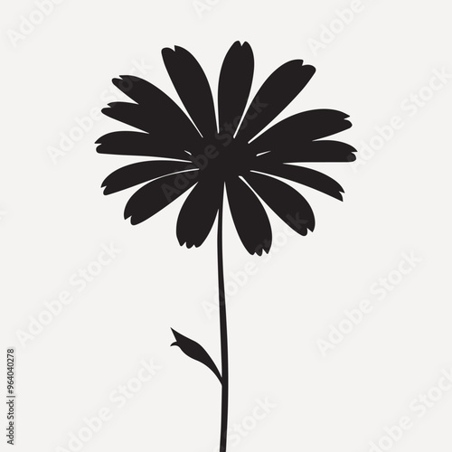 Silhouette daisy flower vector illustration