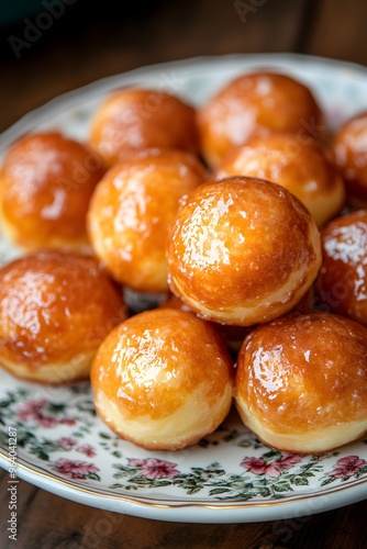 pączki, traditional Polish doughnuts, each with a rounded, slightly irregular shape that adds to their homemade charm