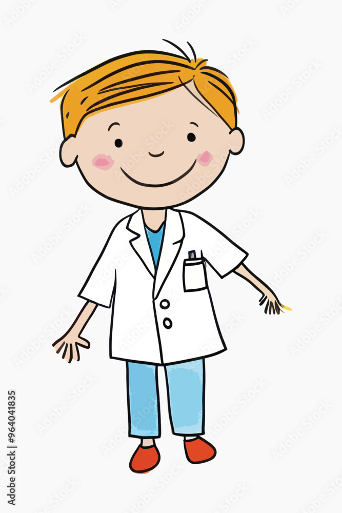 Cute cartoon boy doctor illustration Cute cartoon boy doctor illustration