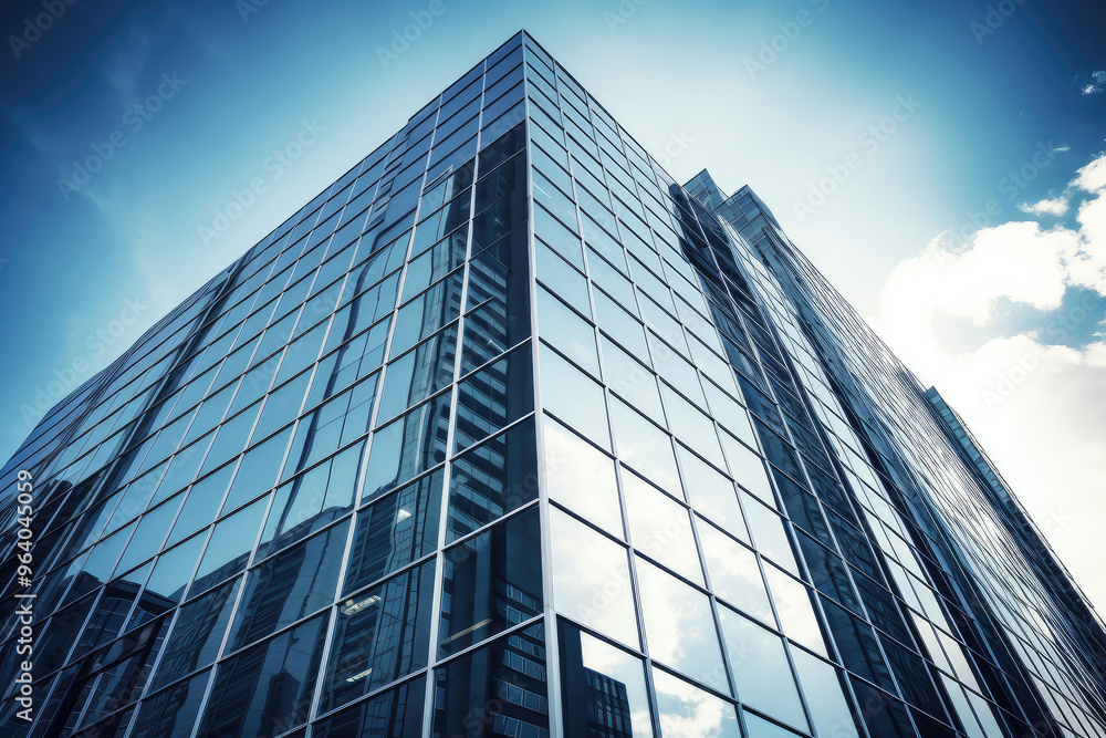 Soaring Skies: Modern Glass Skyscraper Perspective Soaring Skies: Modern Glass Skyscraper Perspective