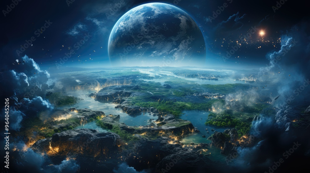 earth of the view from space realistic galaxy globe planet atmosphere universe astronomy earth of the view from space realistic galaxy globe planet atmosphere universe astronomy