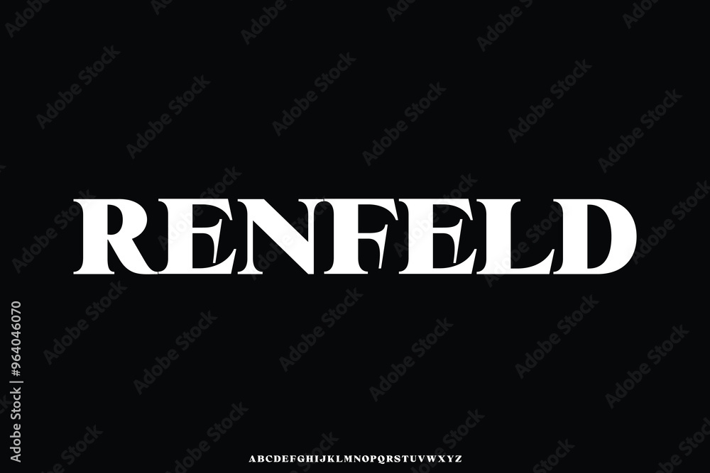 Obraz premium Strong bold serif alphabet display font vector illustration