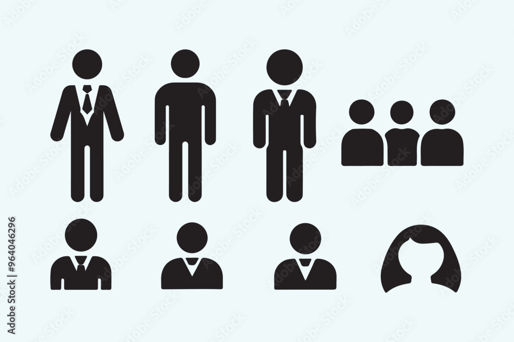 simple people icon silhouette vector set. simple people icon silhouette vector set.