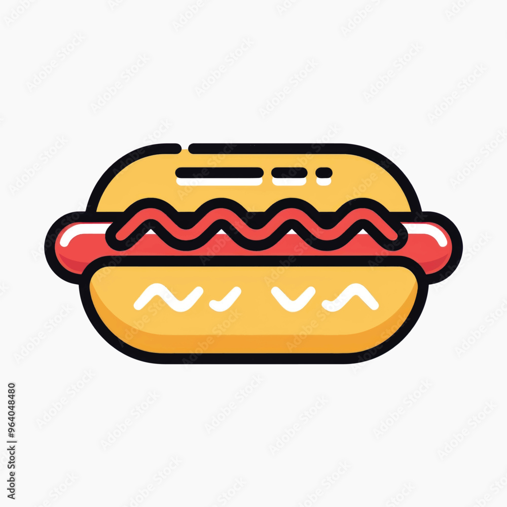 Colorful cartoon hot dog illustration Colorful cartoon hot dog illustration