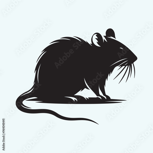 simple rat silhouette vector