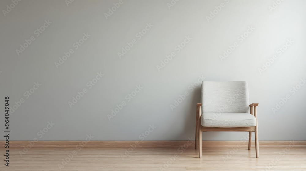 A lonely chair stands in an empty room, its silence heavy and unbearable, amplifying the feeling of isolation A lonely chair stands in an empty room, its silence heavy and unbearable, amplifying the feeling of isolation