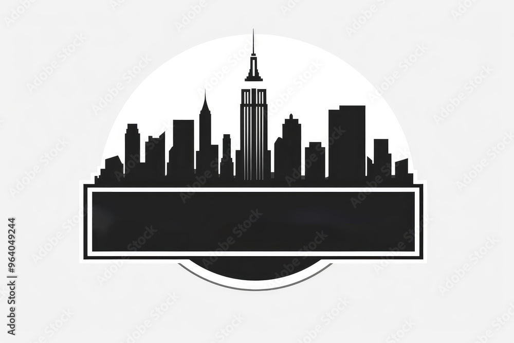 Fototapeta premium Modern Urban Skyline Silhouette Illustration
