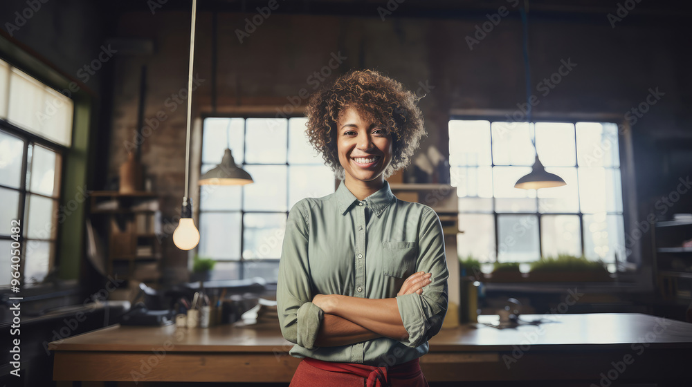 Fototapeta premium Confident Small Business Owner in Creative Space