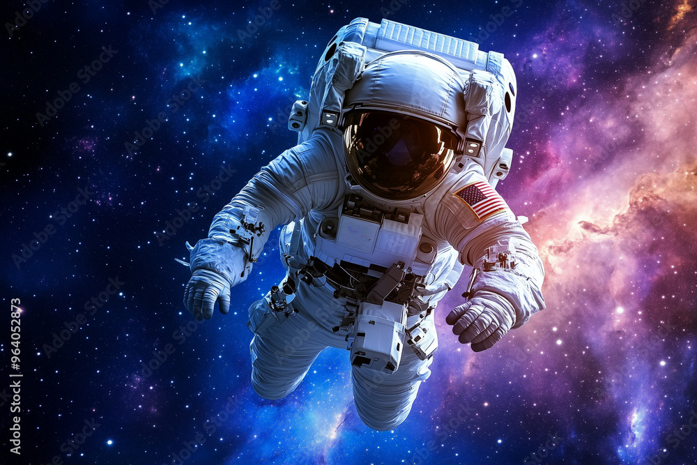 Astronaut flying in space Astronaut flying in space