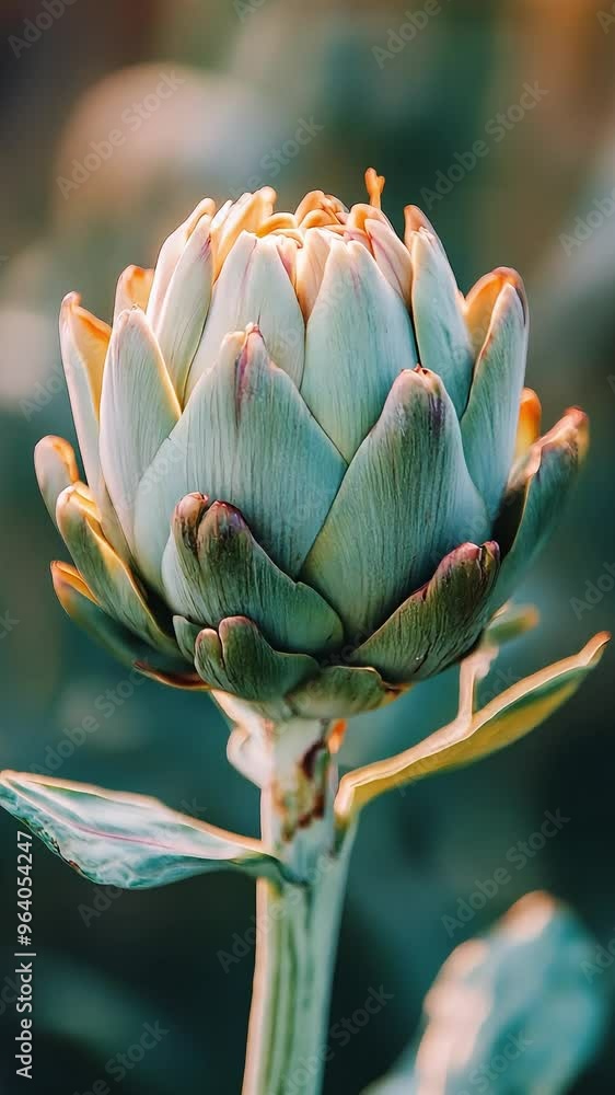 Artichoke blooming in garden, 4k video stock, vertical video, for smartphone Artichoke blooming in garden, 4k video stock, vertical video, for smartphone