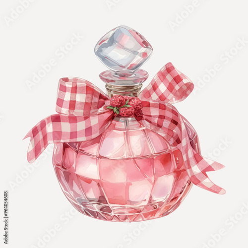 Elegant pink perfume bottle