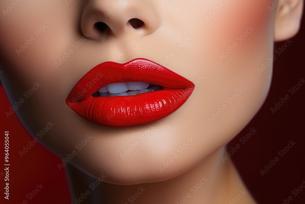 Sensual Red Lips on a Flawless Complexion Sensual Red Lips on a Flawless Complexion