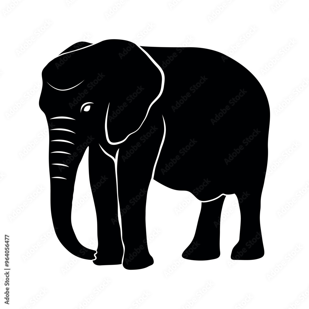 Fototapeta premium set of elephants silhouettes. Animal Elephant Silhouettes vector illustration