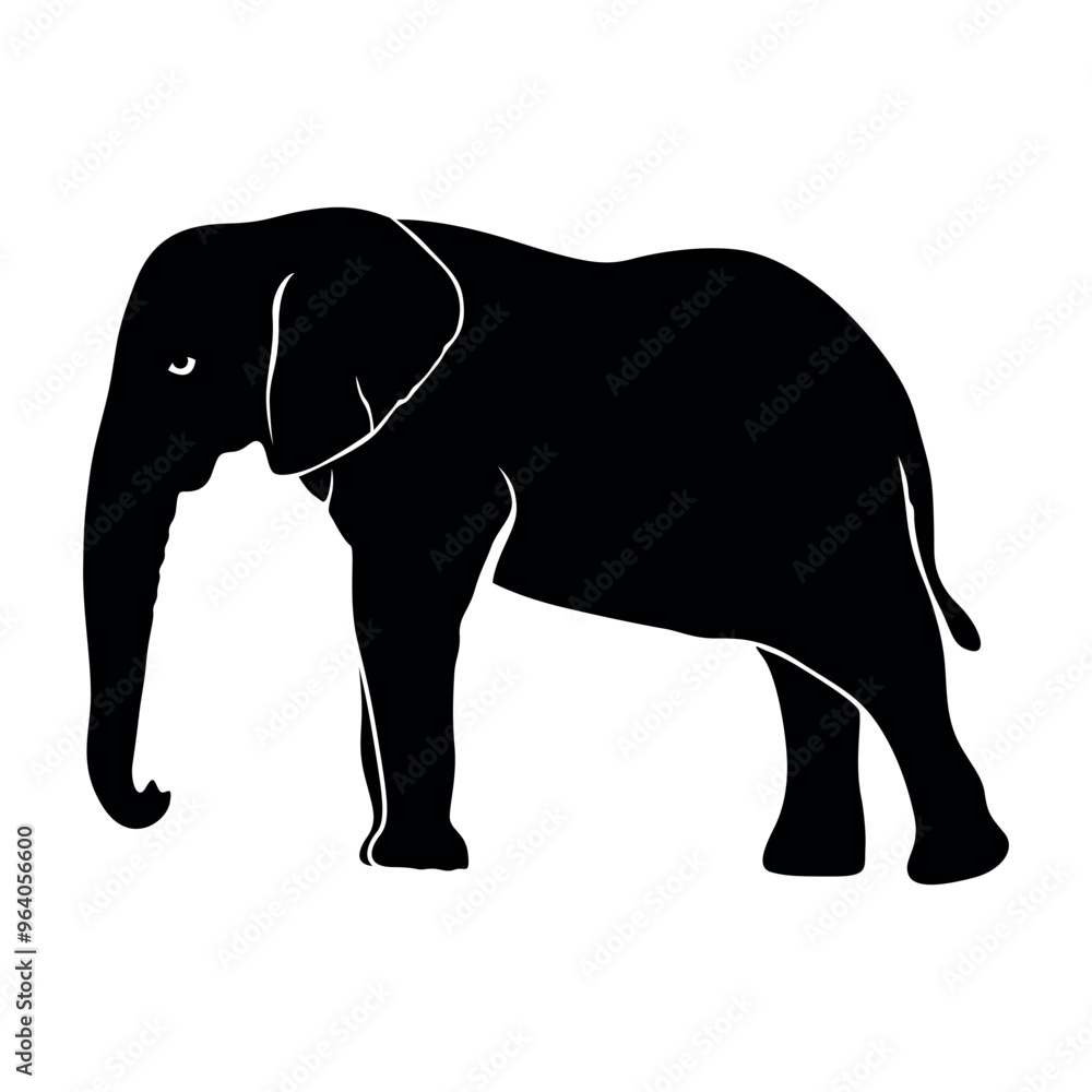 Fototapeta premium set of elephants silhouettes. Animal Elephant Silhouettes vector illustration
