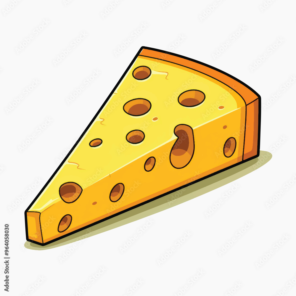 Cartoon cheese slice illustration Cartoon cheese slice illustration