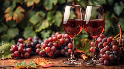 Wallpaper Mural wine on glass in bar table with grape background for celebration drink luxury elegant business or wedding Torontodigital.ca