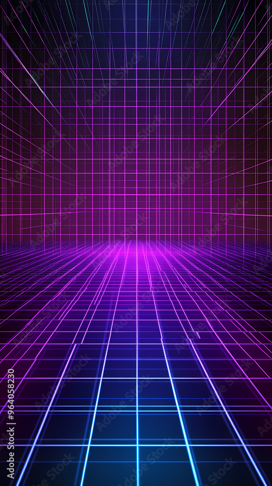 Fototapeta premium Futuristic tech space with glowing lines
