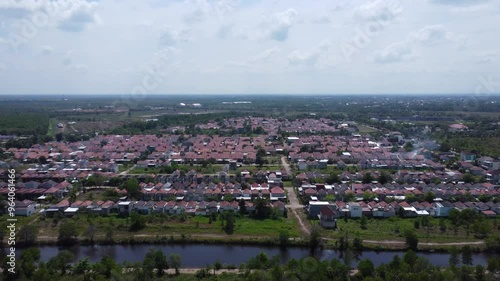 View of subsidized and commercial housing in Banjarmasin which is dense and neat photo