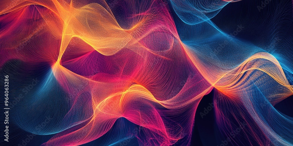 Abstract lines and threads suitable for card designs artistic projects business applications templates and banners 3D illustration Abstract lines and threads suitable for card designs artistic projects business applications templates and banners 3D illustration