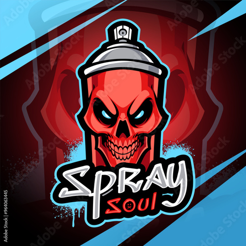 Spray soul esport mascot logo design photo