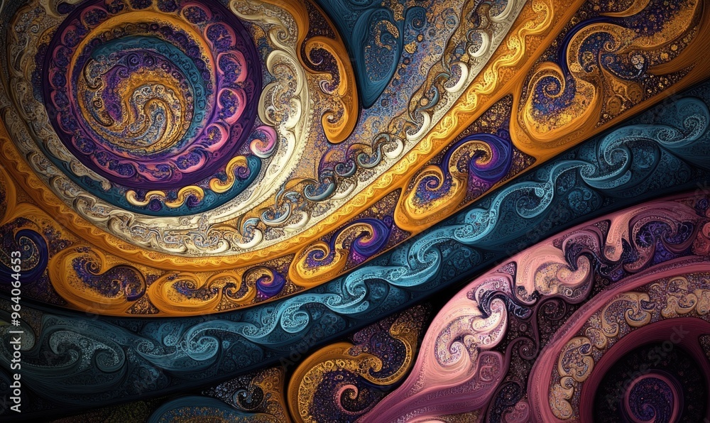 Obraz premium Beautiful abstract fractal background resembling a carpet design