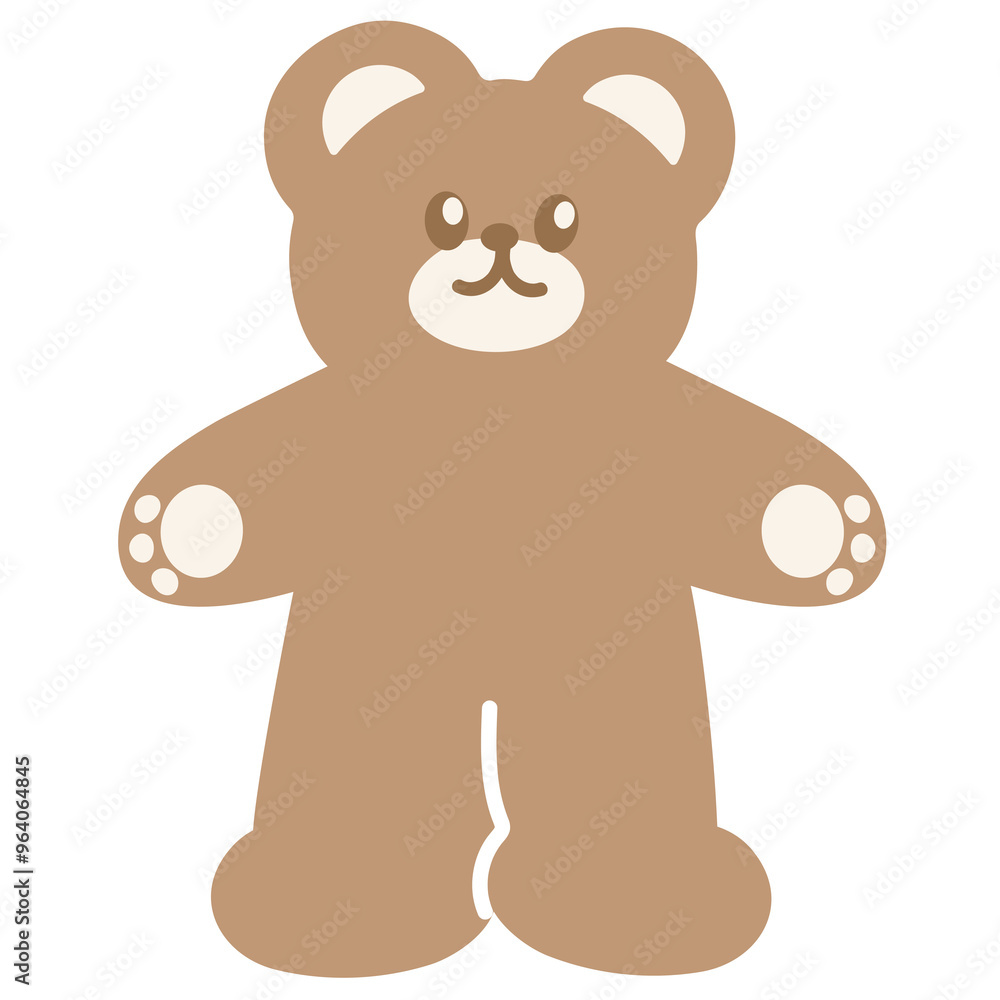 Fototapeta premium Teddy bear ready to hug for cartoon character, greeting card, comic, mascot, animal, zoo, souvenir shop, cute patch, brooch, pin, shirt print, kid doll, toy, sticker, love sign, standee, expression