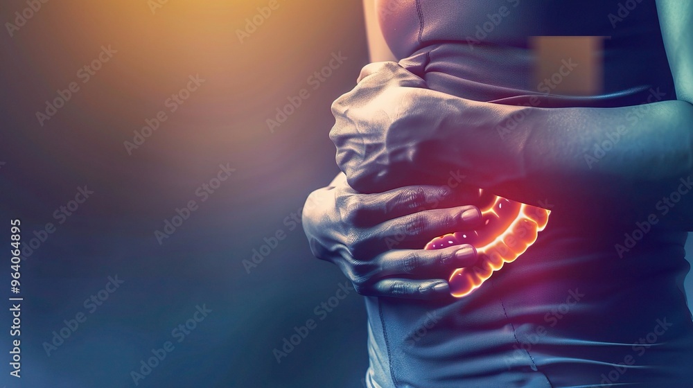 A detailed look at appendicitis showing the affected area. The appendix ...